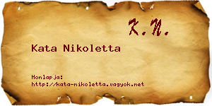 Kata Nikoletta névjegykártya
