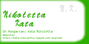 nikoletta kata business card